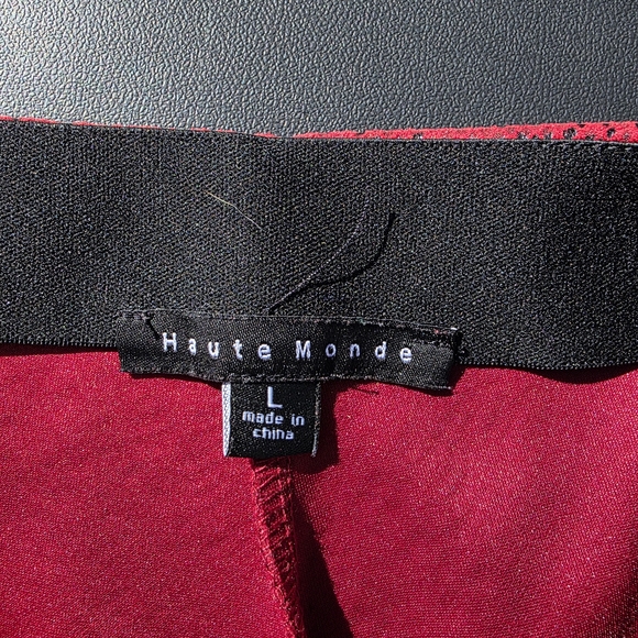 Haute Monde Red Snake Print Faux Leather Skort Size Large - Picture 6 of 6